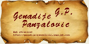 Genadije Panzalović vizit kartica